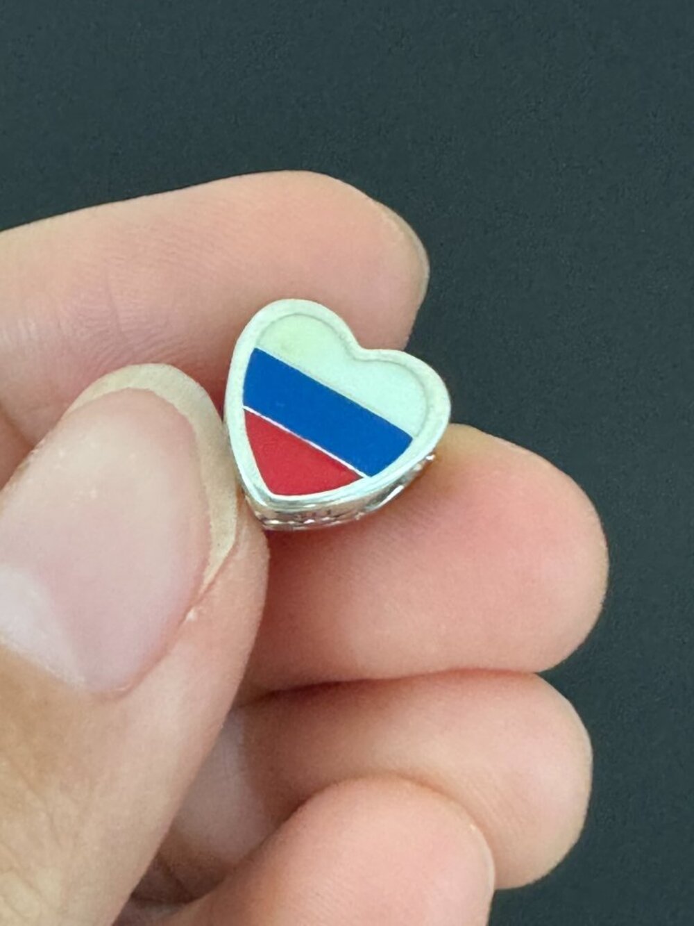 Authentic Pandora Russia Flag Heart Exclusive Charm - Picture 4 of 7